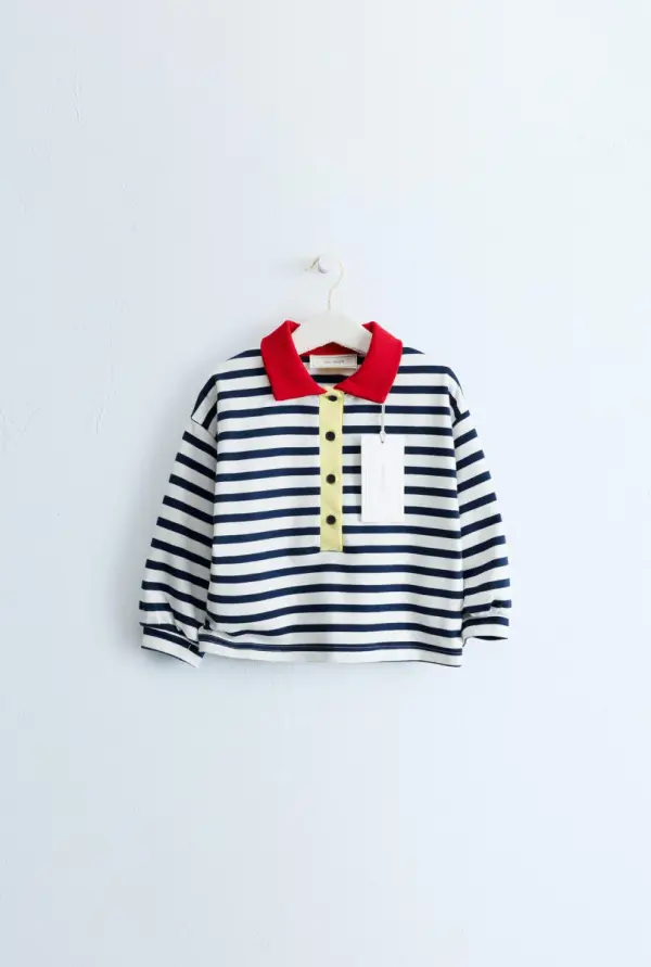 ZARA TIMELESS – GESTREIFTES POLOSHIRT MIT KONTRASTKRAGEN - фото товара