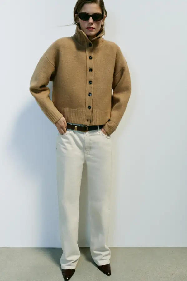 Strickjacke mit Stehkragen - фото товара