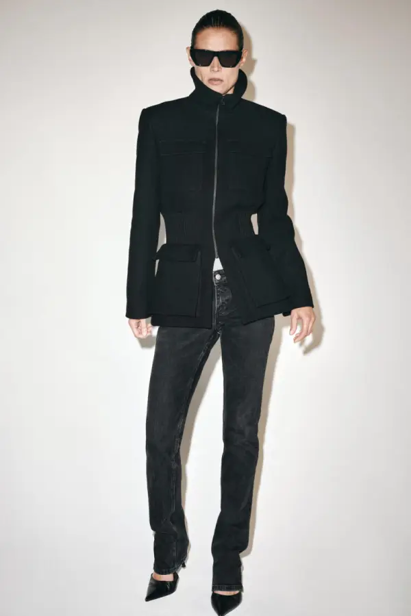 JACKE MIT SCHULTERPOLSTERN UND WOLLE ZW COLLECTION - фото товара