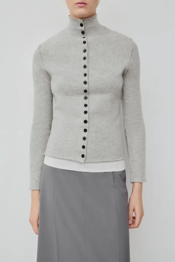 JACKE AUS 100 % WOLLE MIT STEHKRAGEN - фото товара