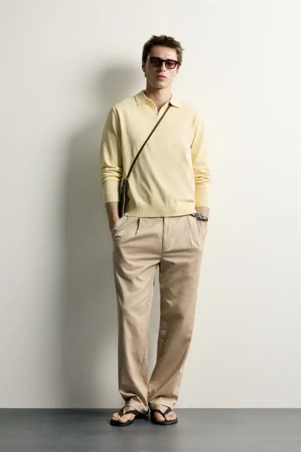 REGULAR-FIT-POLOSHIRT AUS BAUMWOLLE UND LEINEN - фото товара