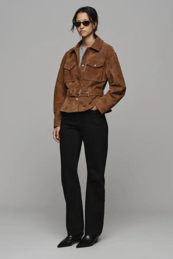 JACKE AUS 100 % LEDER MIT GUeRTEL - фото товара