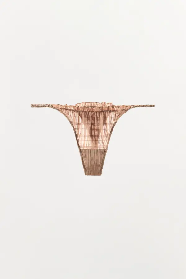 ELASTISCHER TANGA MIT RAFFUNGEN - фото товара