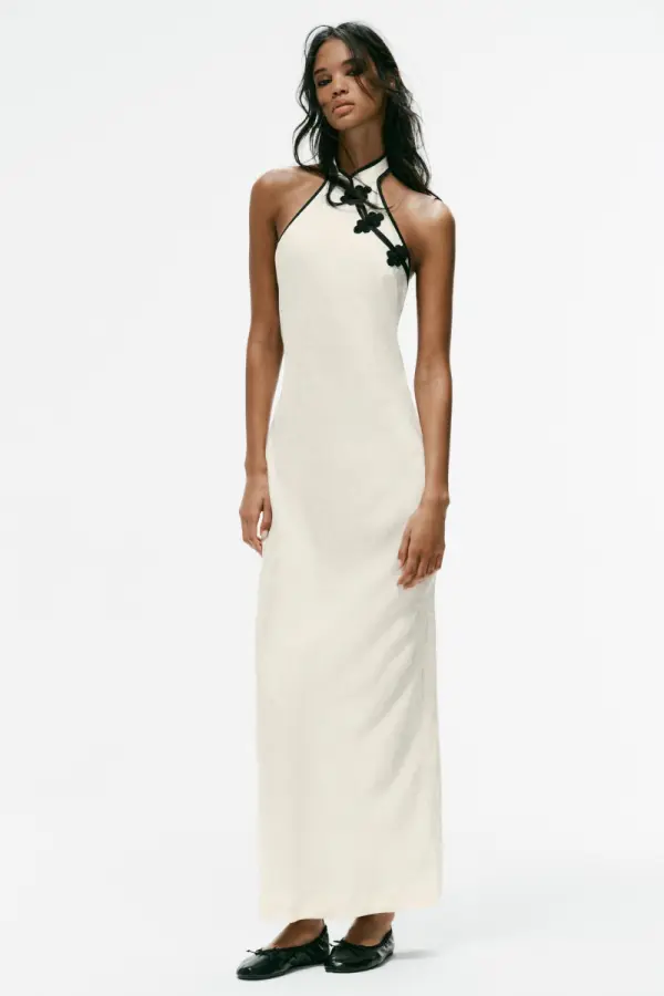 JACQUARD-MIDIKLEID MIT KNEBELKNOePFEN - фото товара