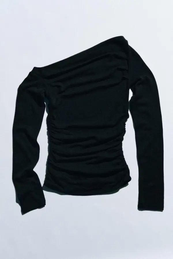 ASYMMETRIC DRAPED TOP - фото товара