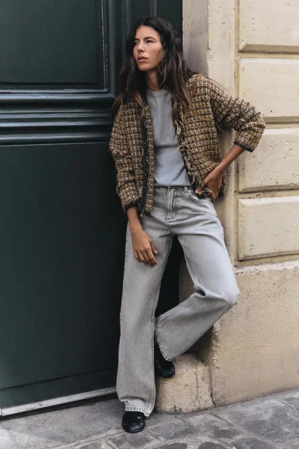 STRICKJACKE MIT FRANSEN UND METALLIC-GARN - фото товара