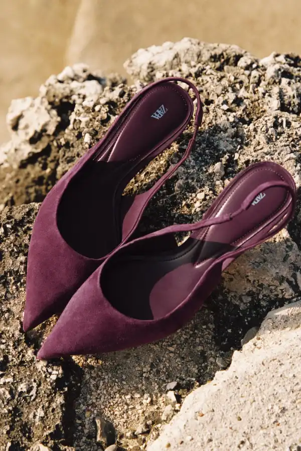 VELOURSLEDER-SLINGBACKS - фото товара