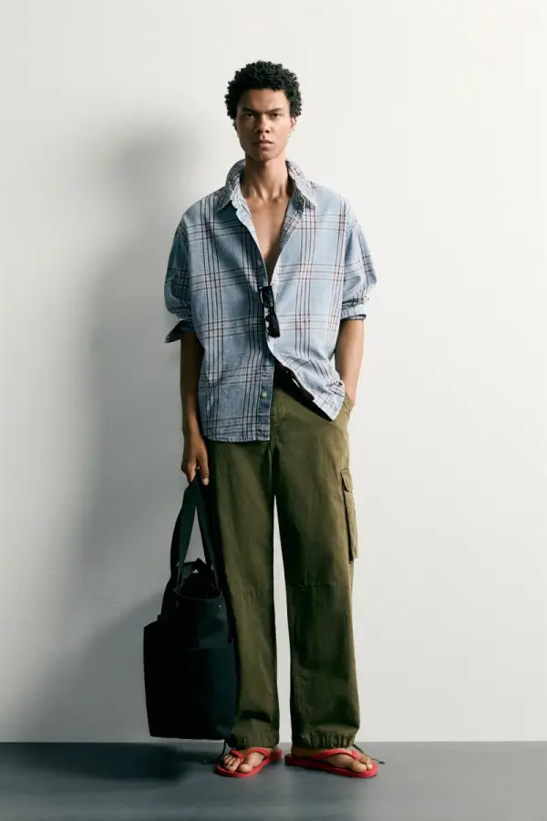 KARRIERTES DENIM-HEMD RELAXED FIT - фото товара