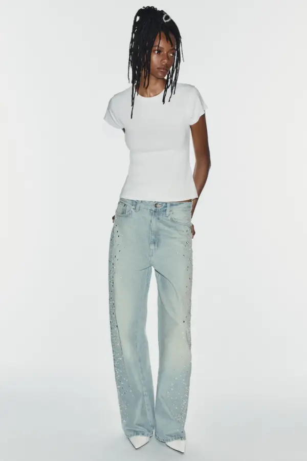 TRF BAGGY JEANS MIT GLITZER - фото товара