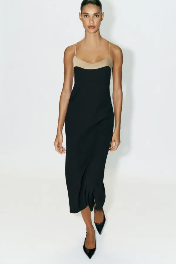 KOMBINIERTES SLIP DRESS - фото товара