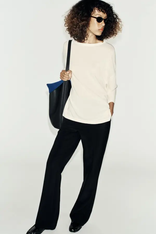 3/4 SLEEVE KNIT TOP - фото товара